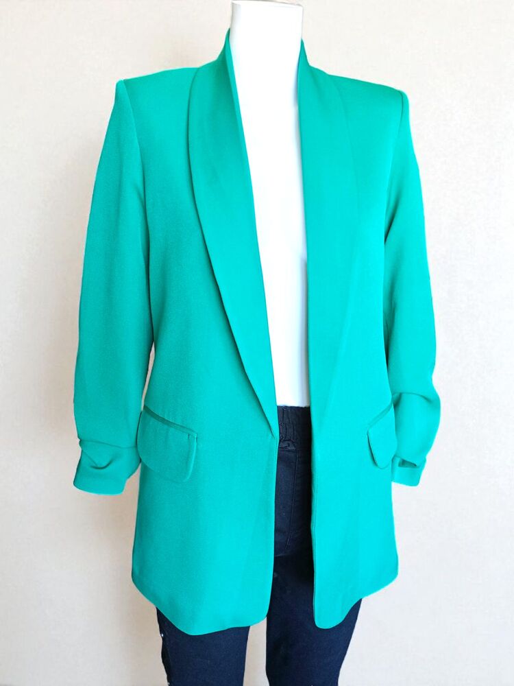 Şal Yaka Büzgü Kol Blazer Ceket