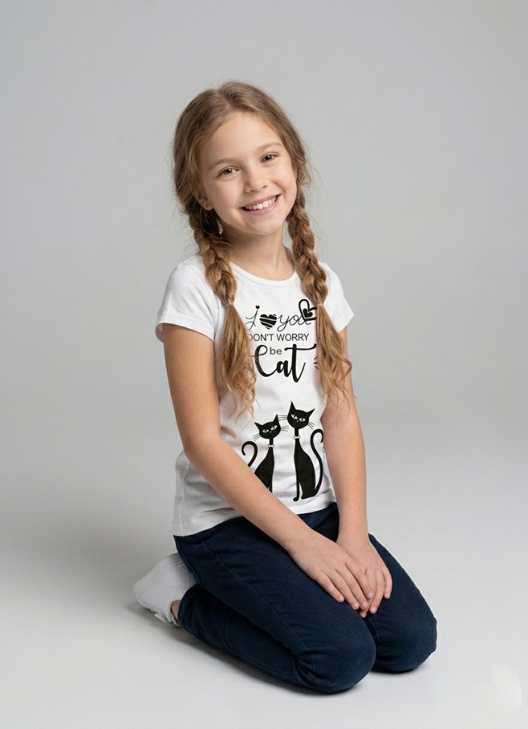 Kedi Baskılı T-shirt