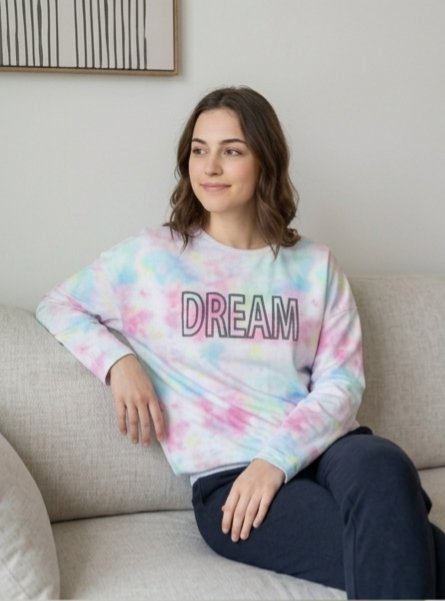 Batik Desenli Uzun Kollu Sweatshirt