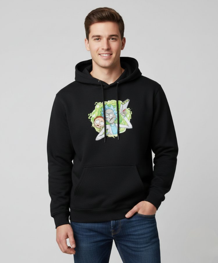 Rick & Morty Unisex Kapüşonlu Sweatshirt