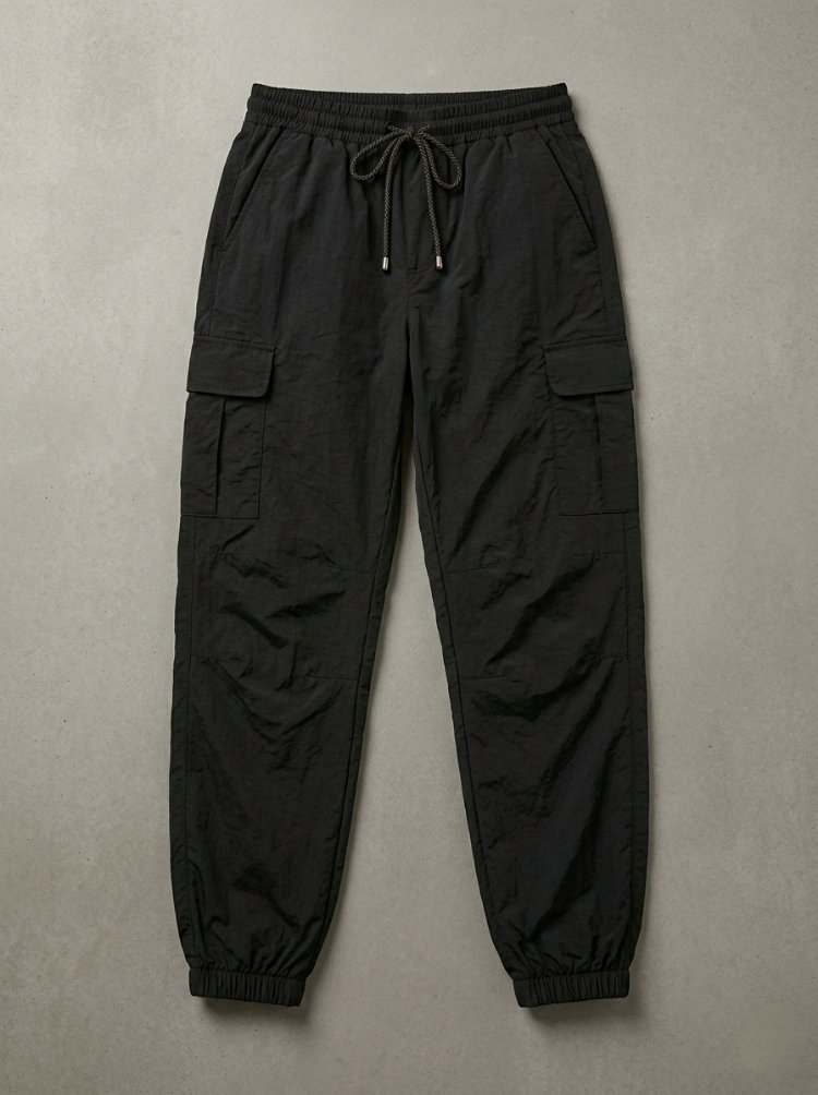 Siyah Paraşüt Jogger Pantolon