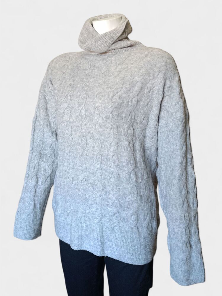 H&M Boğazlı Örgü Kalın Kazak