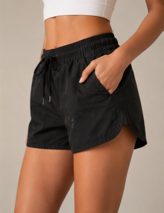 Siyah Mini Spor Şort