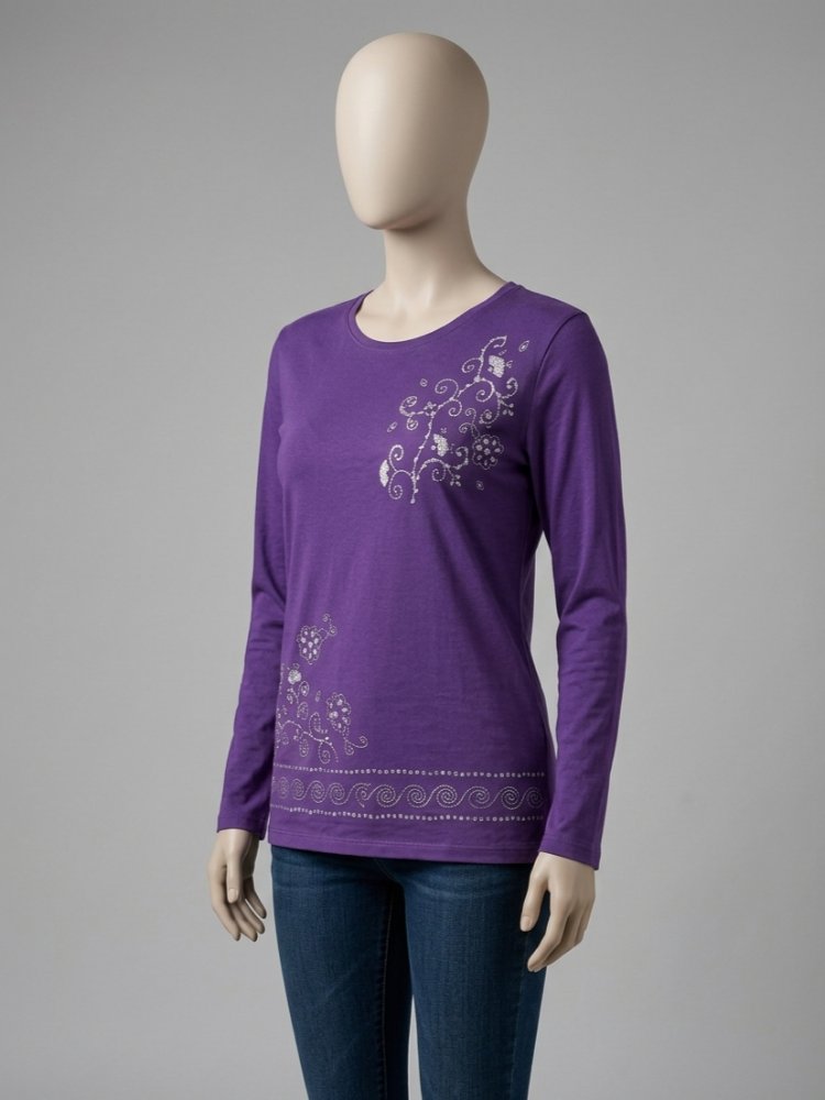 Desenli Penye Bluz/Sweatshirt