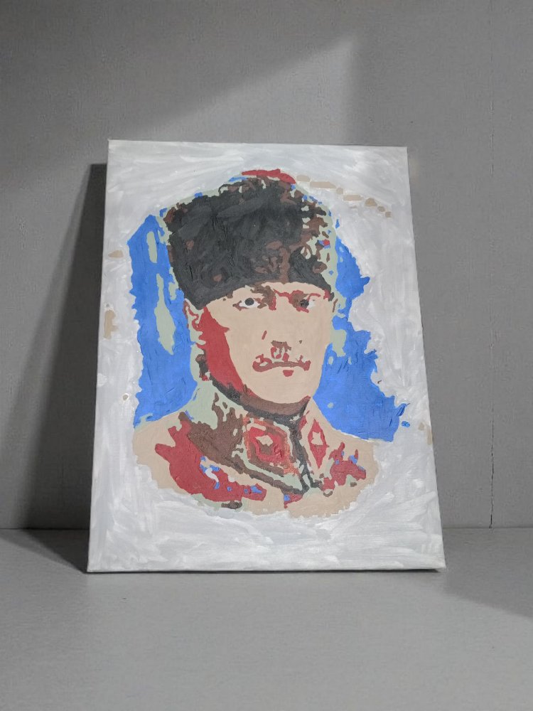 Atatürk Portresi El Yapımı Tablo