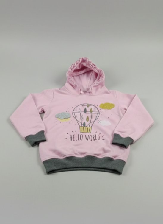 Kapüşonlu Baskılı Kız Çocuk Sweatshirt