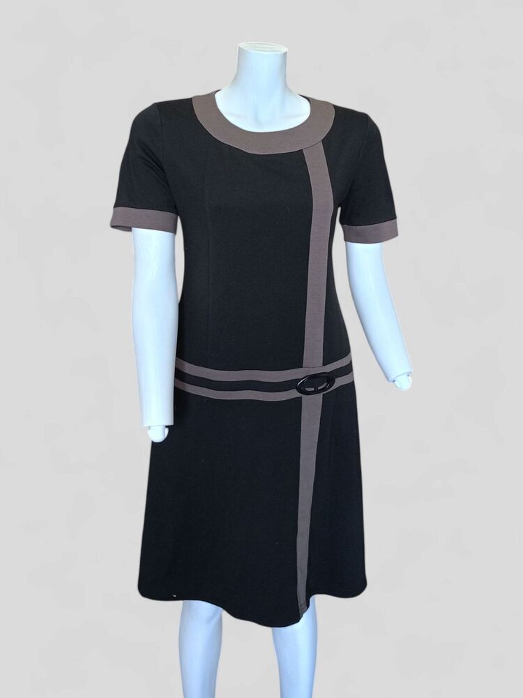 Vintage Model Şerit Detaylı Elbise