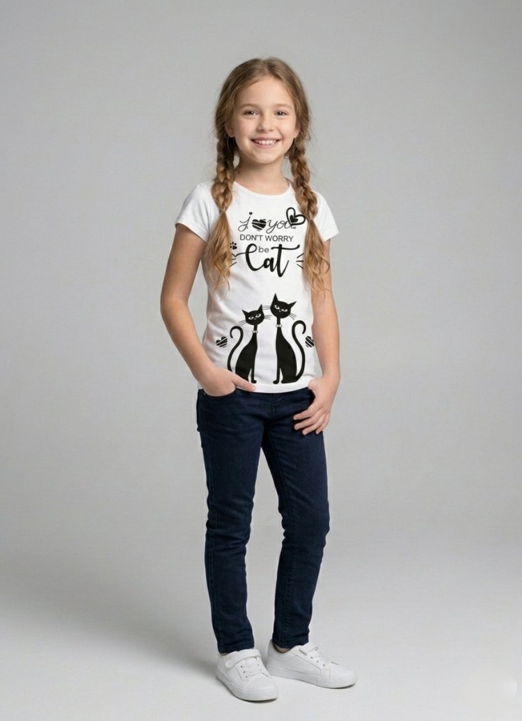 Kedi Baskılı T-shirt