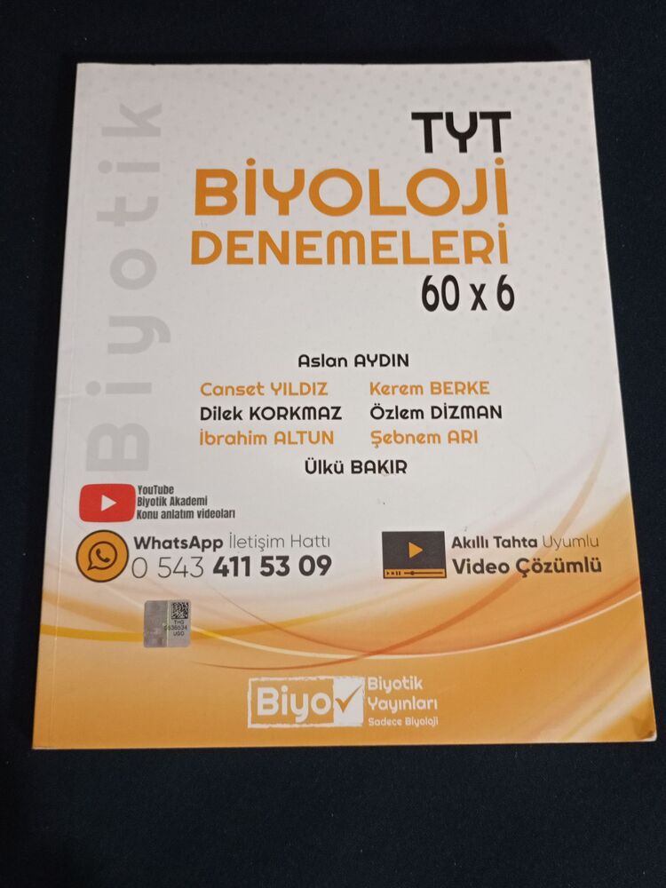 TYT Biyoloji Denemeleri 60x6 Soru Kitabı