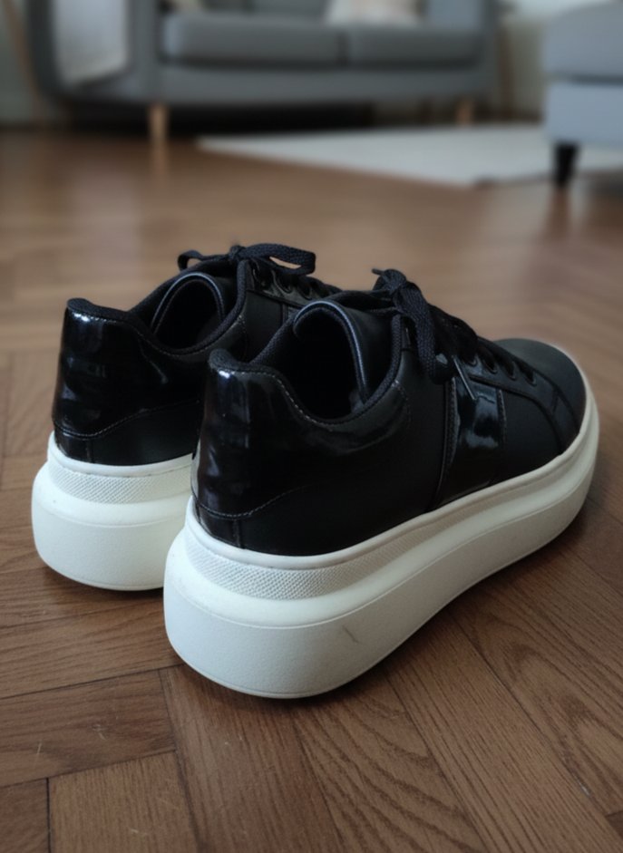 Butigo 9FX Bağcıklı Siyah Sneakers