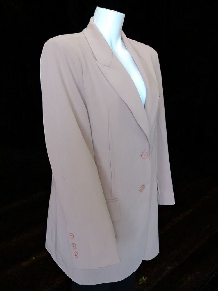 Kadın Düğmeli Midi Blazer Ceket