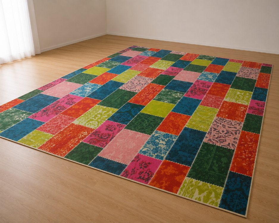 Patchwork Desenli Büyük Boy Halı