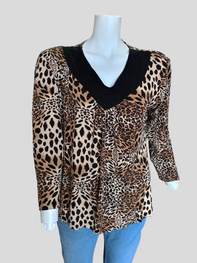 Leopar Desen Likralı Bluz