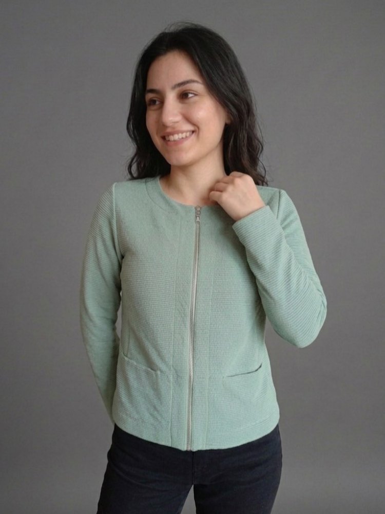 Bonita Fermuarlı Su Yeşili Ceket