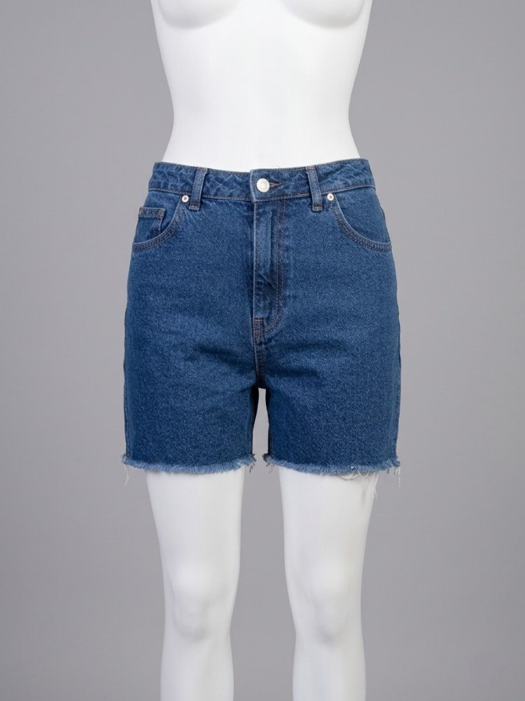 Kadın Lacivert Rahat Kesim Denim Şort