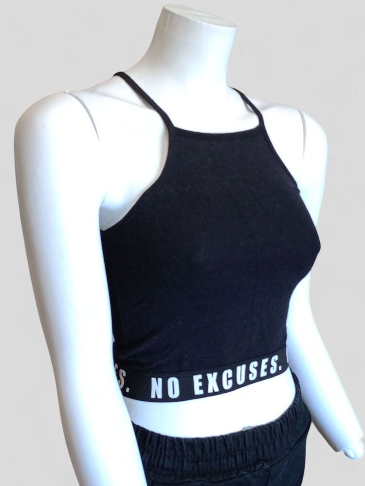 Siyah Mini Crop Top/Büstiyer