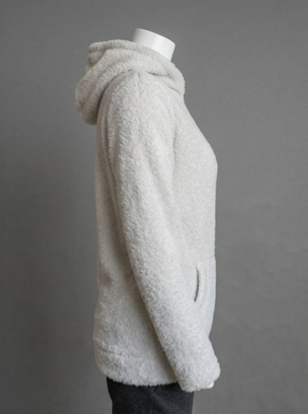 Peluş Dokulu Kapüşonlu Sweatshirt
