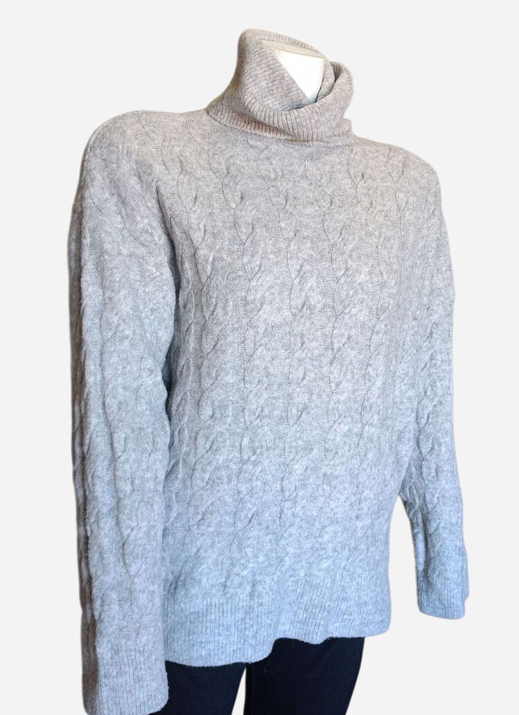 H&M Boğazlı Örgü Kalın Kazak