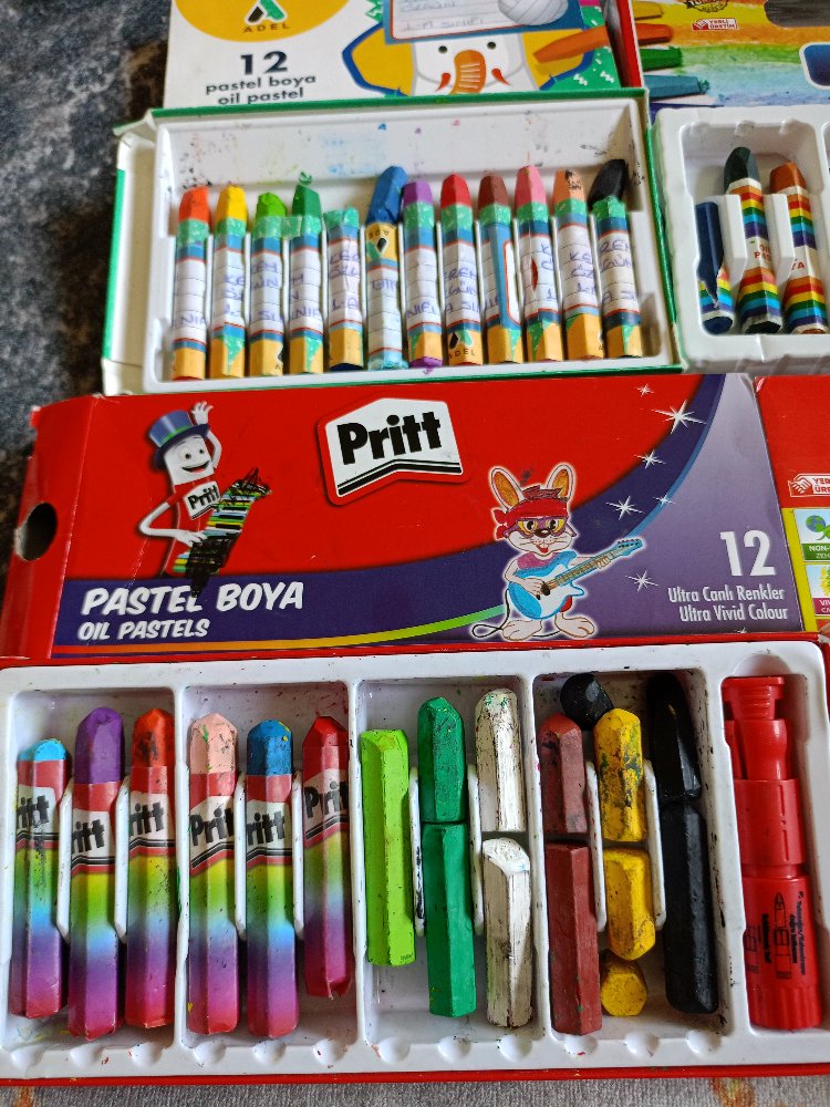 4 Paket Pastel Boya Setleri 12li Paketler 