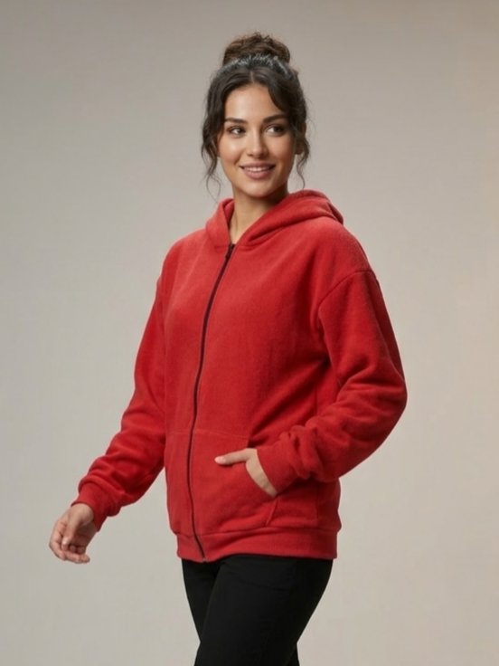 Kapüşonlu Fermuarlı Unisex Sweatshirt