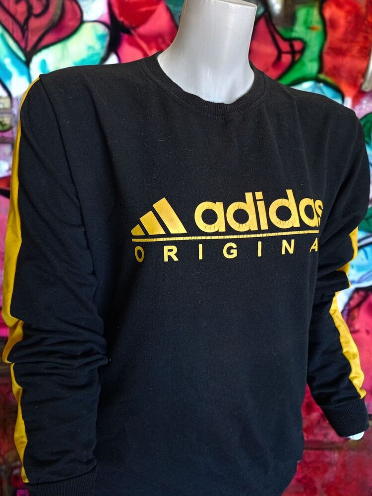 Adidas Unisex Siyah Sarı Sweatshirt