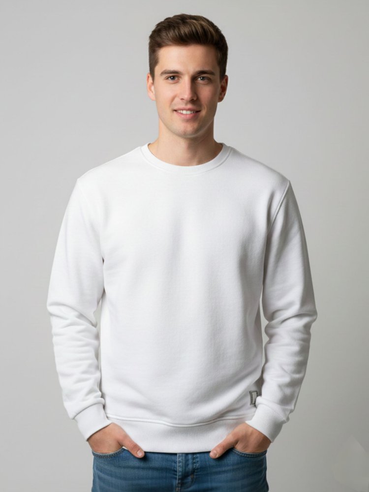Beyaz Unisex Sweatshirt