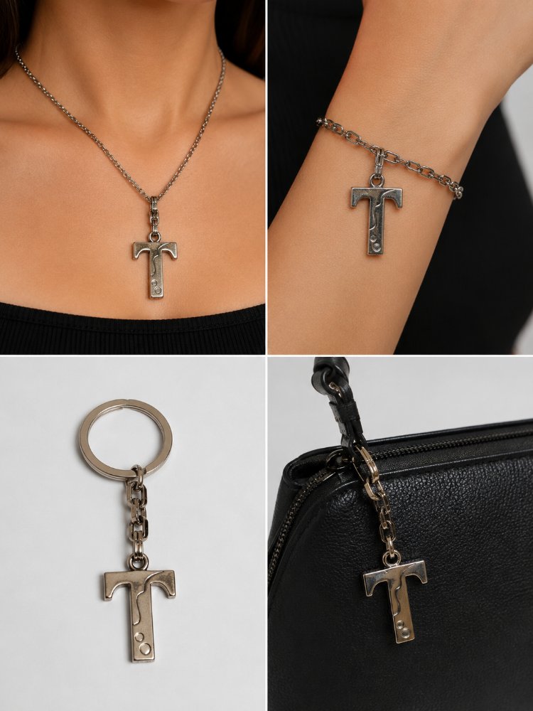 T Harfi Charm/Anahtarlık/Kolye