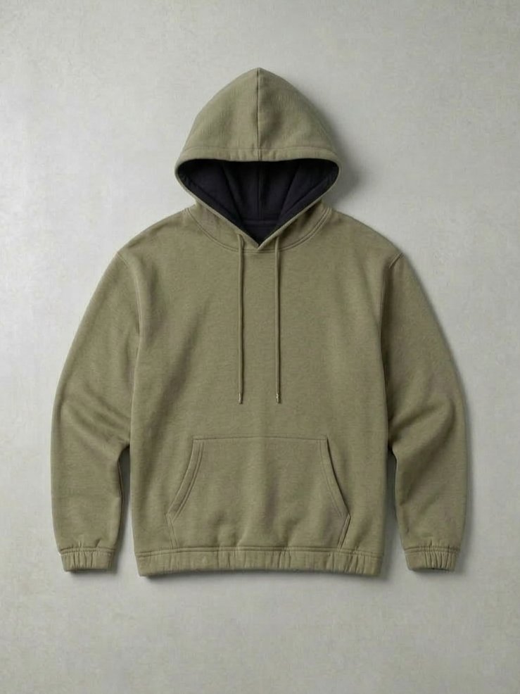 Haki Kapüşonlu Unisex Sweatshirt