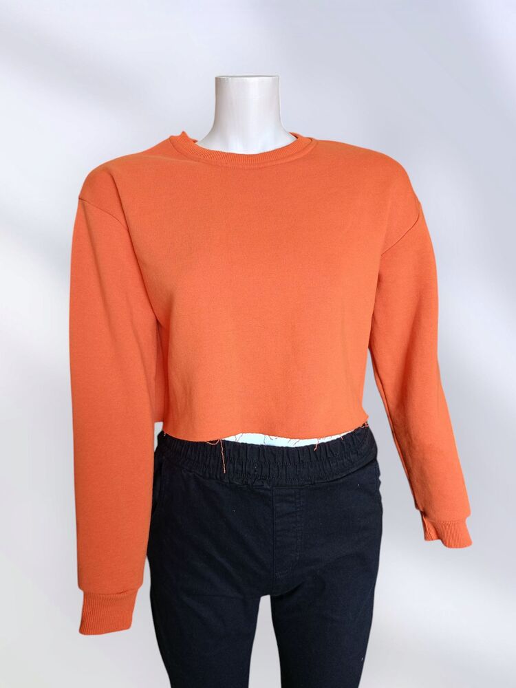 Turuncu Crop Sweatshirt