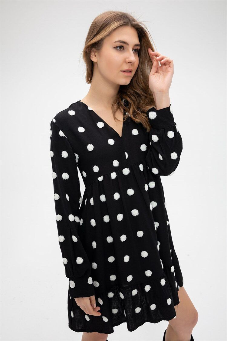 Zara Model Puantiyeli Midi Elbise