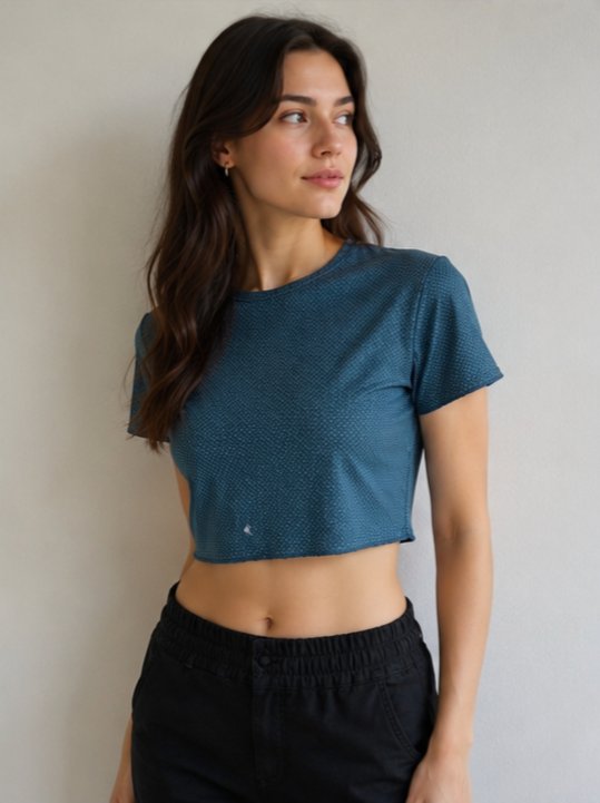 Kısa Kollu Crop Kadın T-shirt