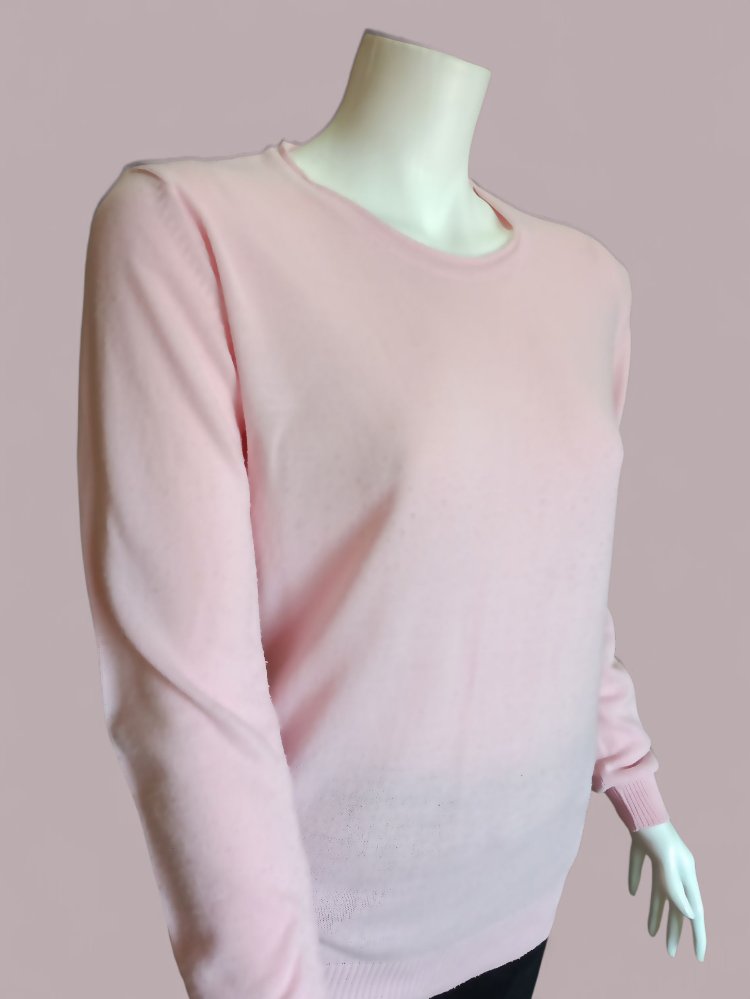 Pembe Uzun Kollu Triko Kazak