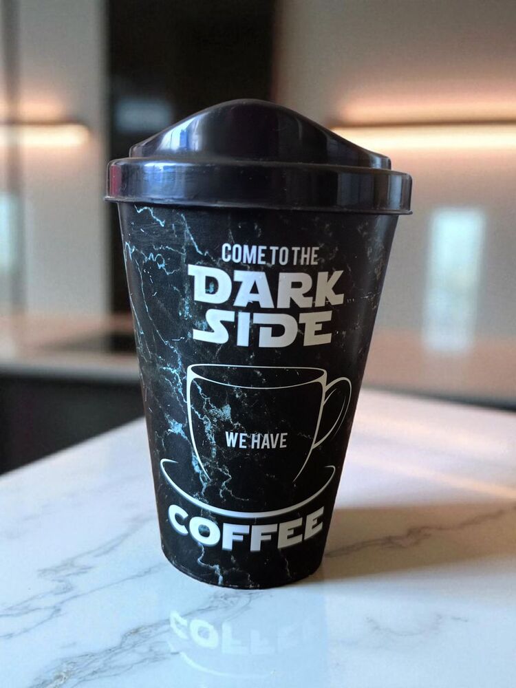 Siyah Kapaklı Dark Side Kahve Bardağı
