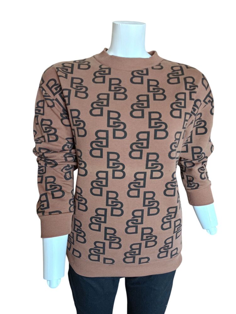Bershka Unisex Kahverengi Sweatshirt