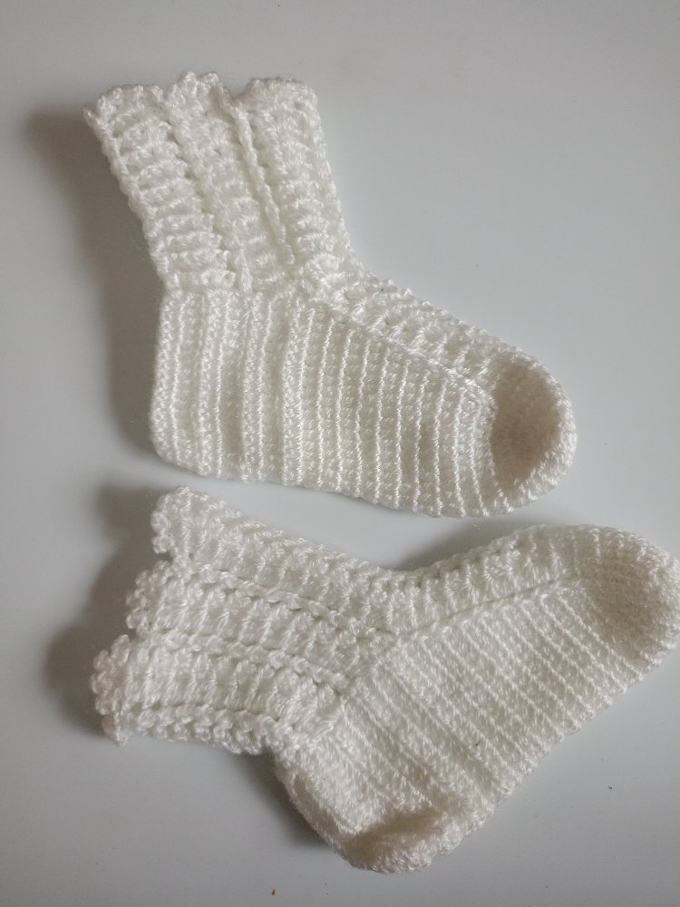 Beyaz Örme Yünlü Patik/Çorap 36/37/38