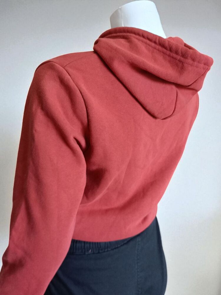 Baskılı Kapüşonlu Crop Sweatshirt