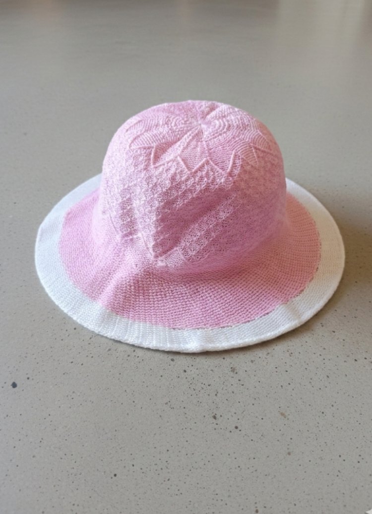 Pembe Merserize Kız Çocuk Şapka