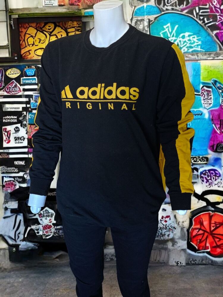 Adidas Unisex Siyah Sarı Sweatshirt