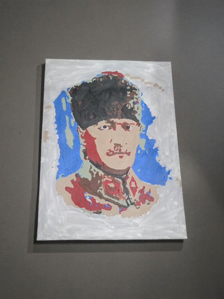 Atatürk Portresi El Yapımı Tablo