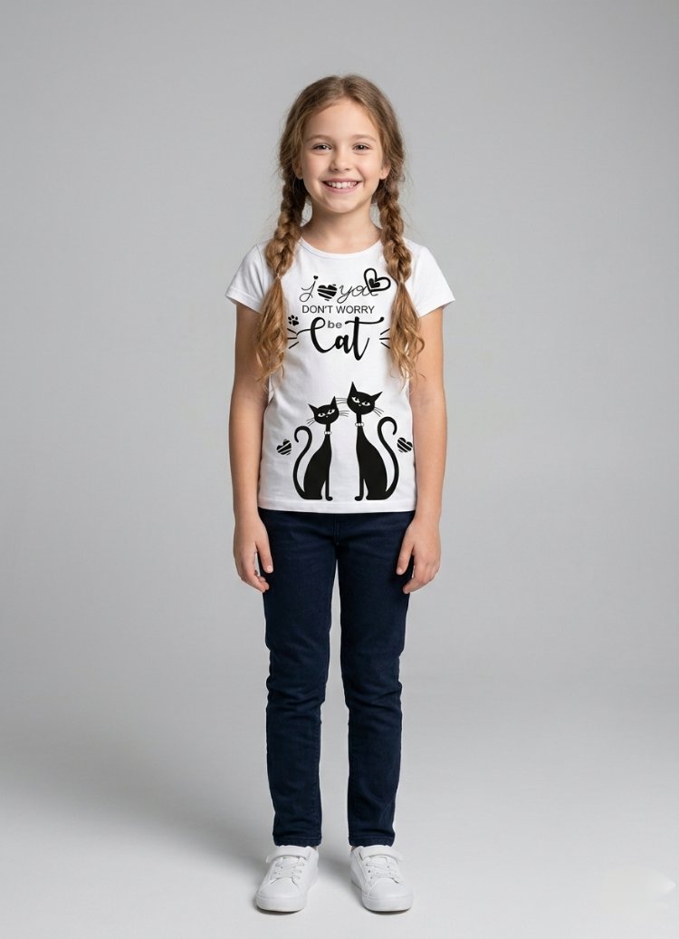 Kedi Baskılı T-shirt