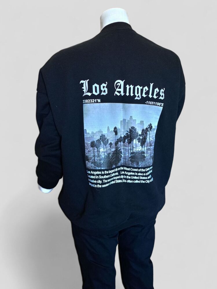 Los Angeles Baskılı Unisex Oversize Sweatshirt