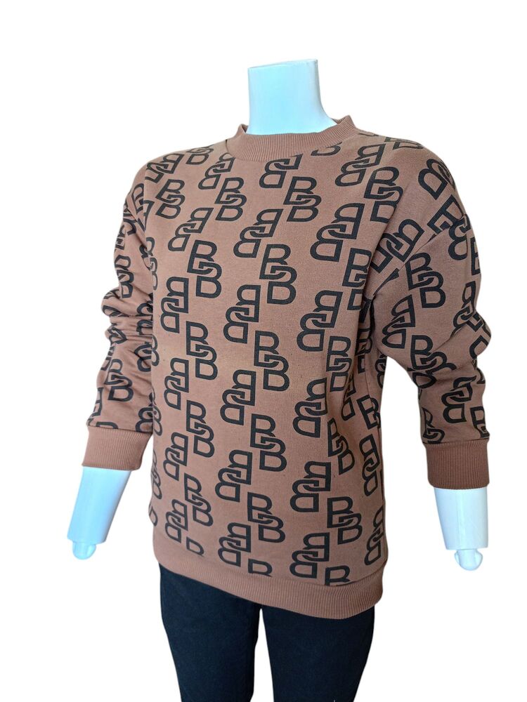 Bershka Unisex Kahverengi Sweatshirt