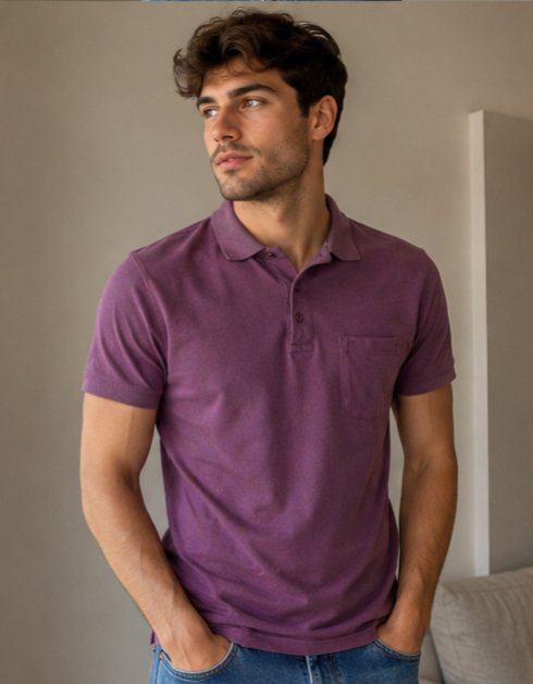 LCW Mor Polo Yaka Tişört 