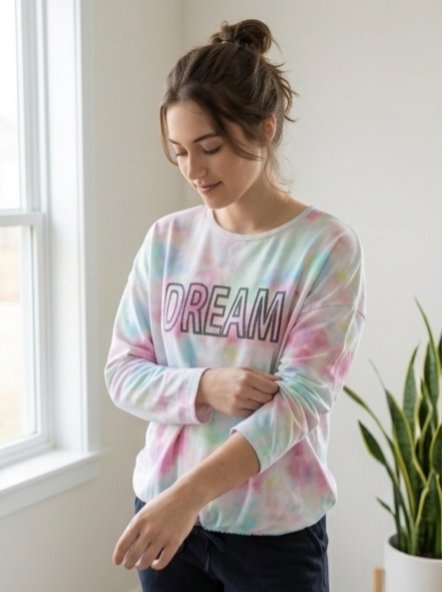 Batik Desenli Uzun Kollu Sweatshirt