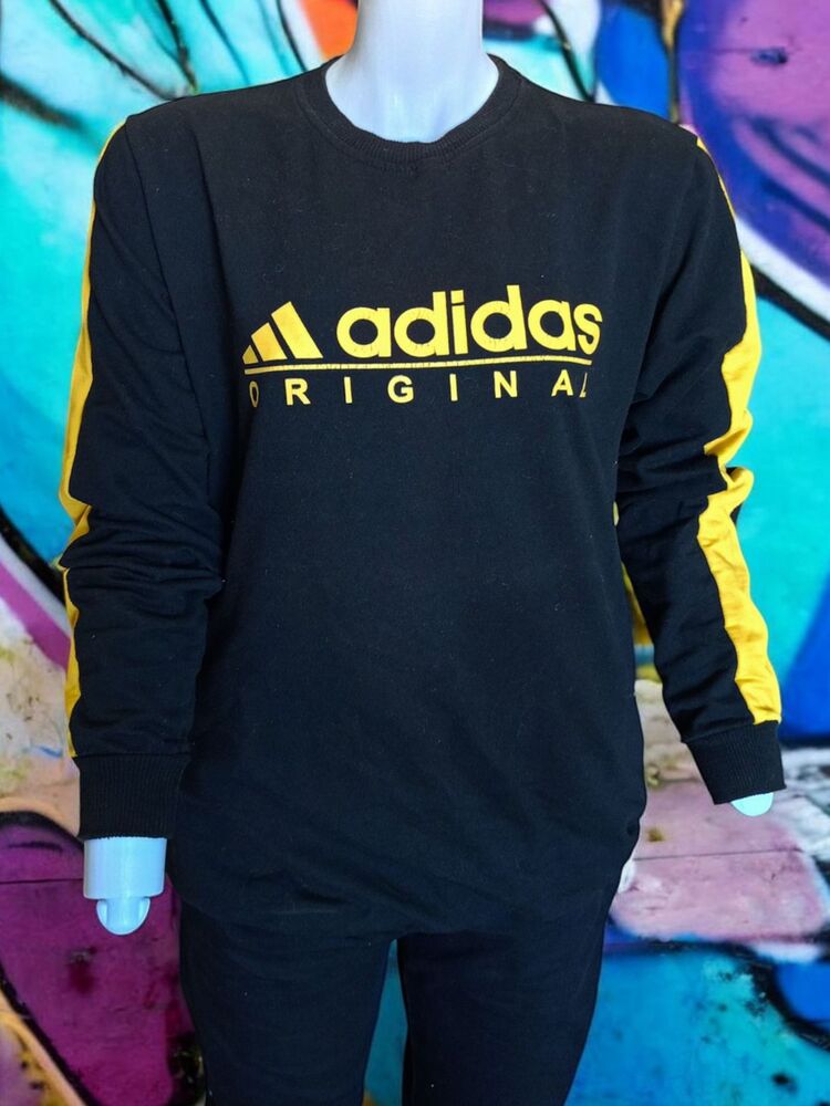 Adidas Unisex Siyah Sarı Sweatshirt