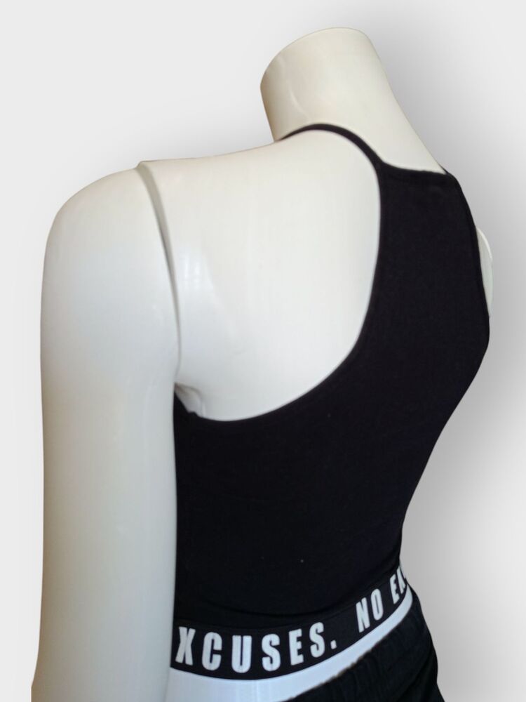 Siyah Mini Crop Top/Büstiyer
