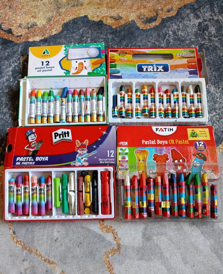 4 Paket Pastel Boya Setleri 12li Paketler 