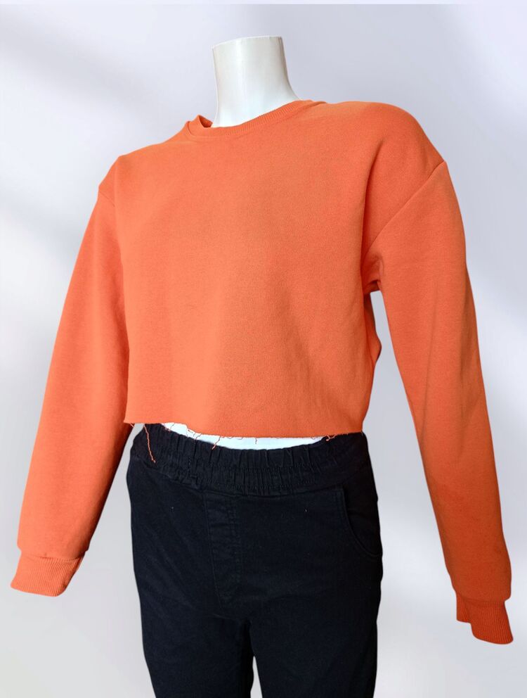 Turuncu Crop Sweatshirt
