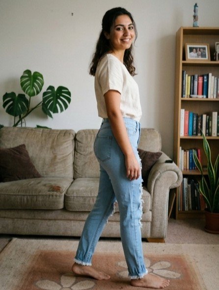 Y2K Vintage Yırtık Detaylı Jean Pantolon