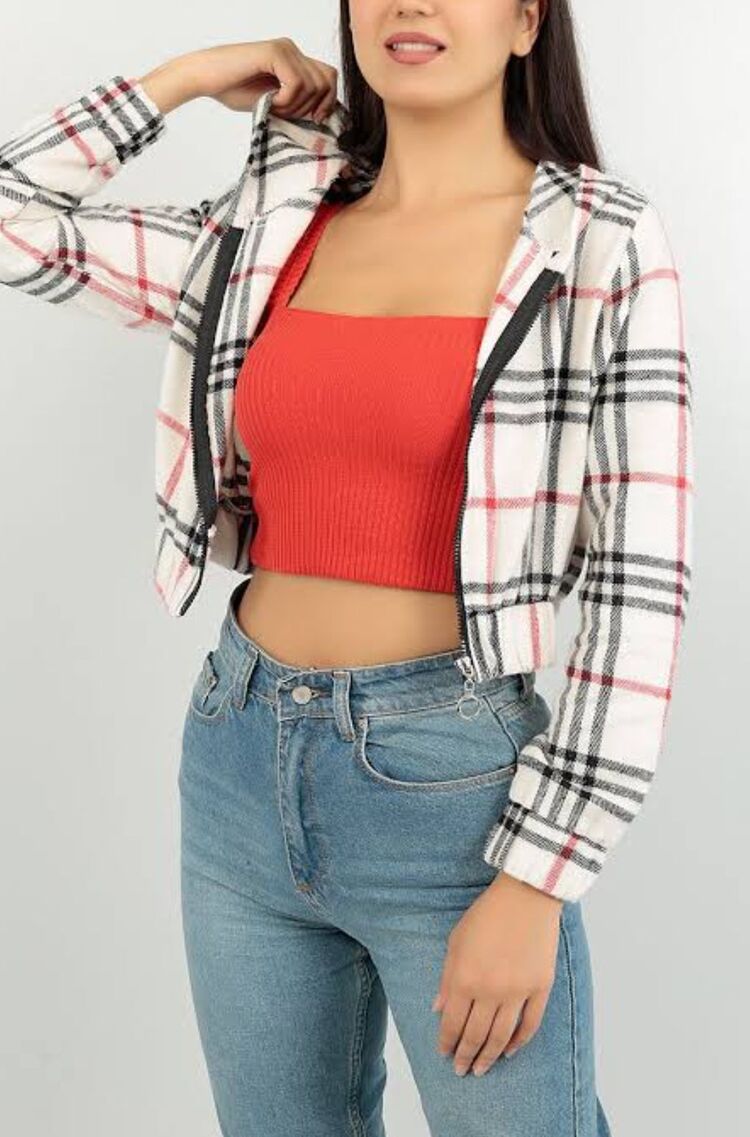 Kapüşonlu Crop Ceket/Sweatshirt